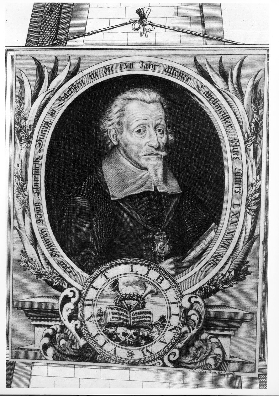 Porträtt av Heinrich Schutz (1585-1672) av Christian Romstedt or Romstet