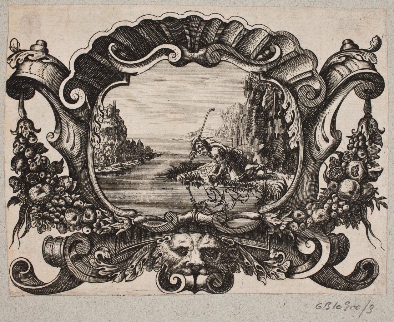 Emblem med en herde reflekterad i en sjö av Christian Rothgiesser