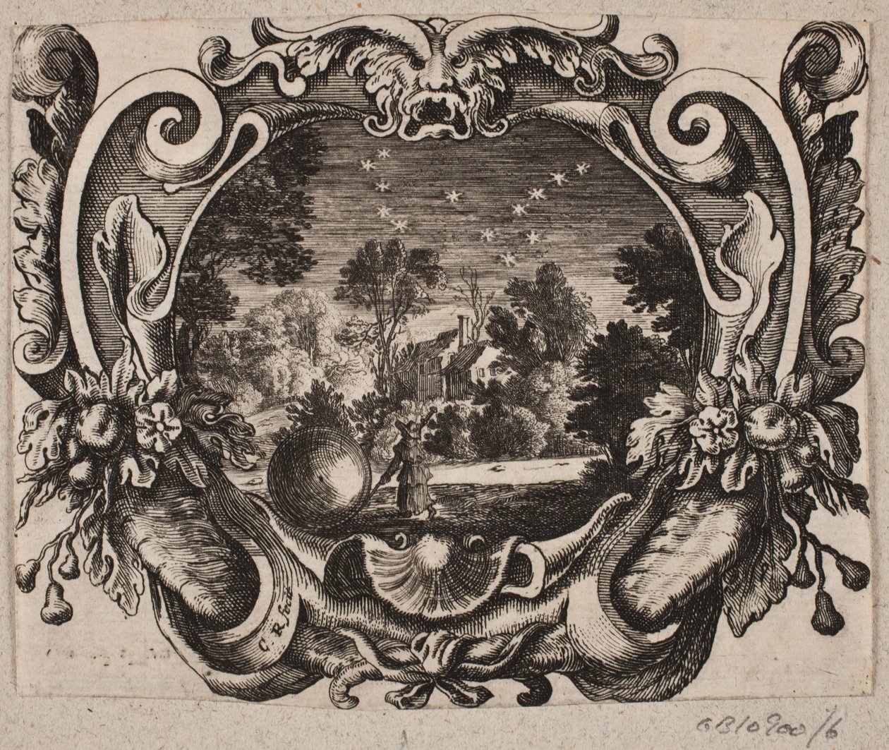 Emblem med man som rullar en boll på natten av Christian Rothgiesser