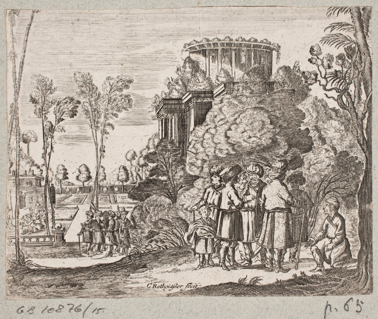 Illustration till Adam Olearius, "Persian Rosenthal av en genial poet Schich Saadi […]", Schleswig 1660 av Christian Rothgiesser