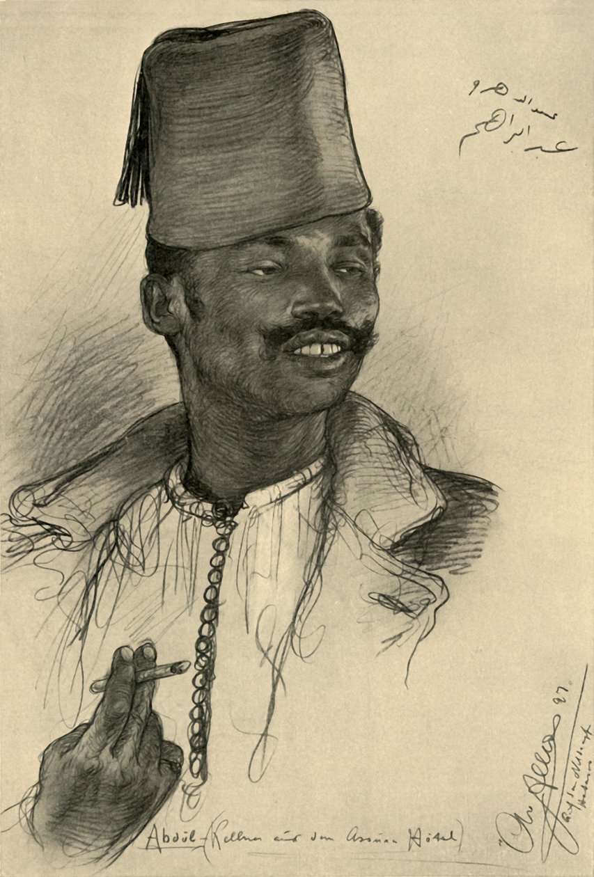Abdul, servitör på Aswan Hotel, Egypten, 1898. av Christian Wilhelm Allers