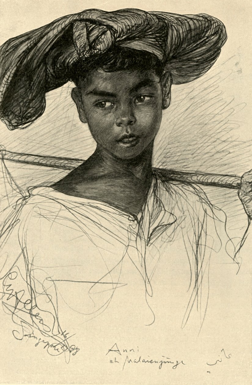 Alla - Malayan Boy, Singapore, 1898. av Christian Wilhelm Allers