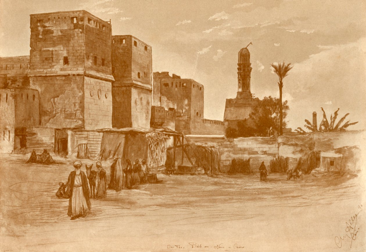 Bab al-Nasr-porten i Kairo, 1898. av Christian Wilhelm Allers