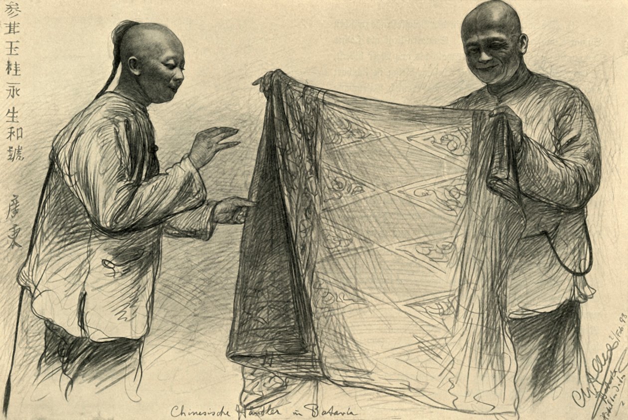 Kinesiska köpmän i Batavia, Nederländska Ostindien, 1898. av Christian Wilhelm Allers