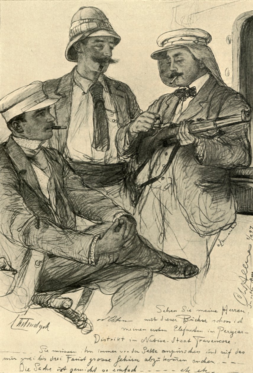 Européer ombord på fartyget, 1898. av Christian Wilhelm Allers