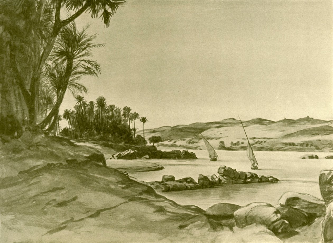 Feluccas vid Nilen, Egypten, 1898. av Christian Wilhelm Allers
