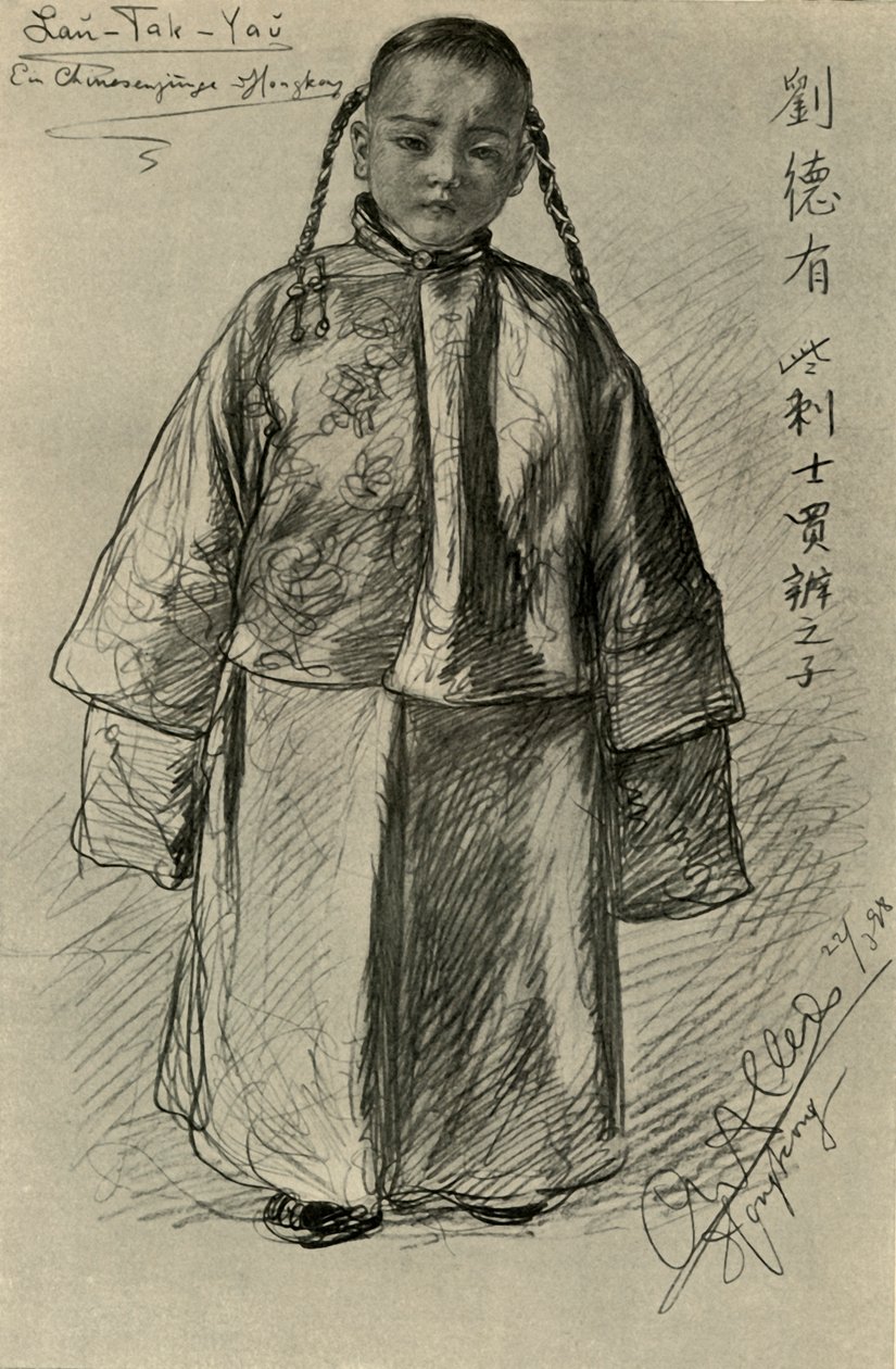 Lan-Tak-Yau - kinesisk pojke, Hong Kong, 1898. av Christian Wilhelm Allers