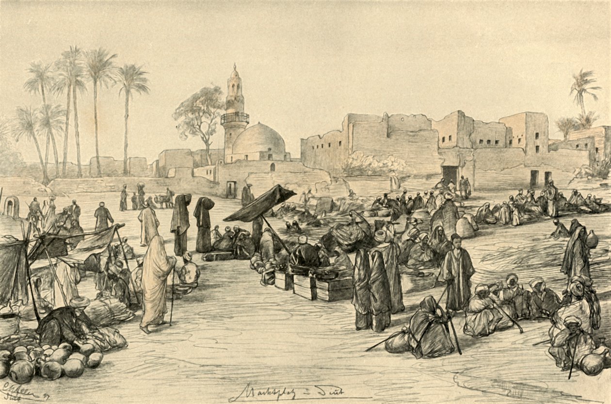 Marketplace, Asyut, Egypten, 1898. av Christian Wilhelm Allers