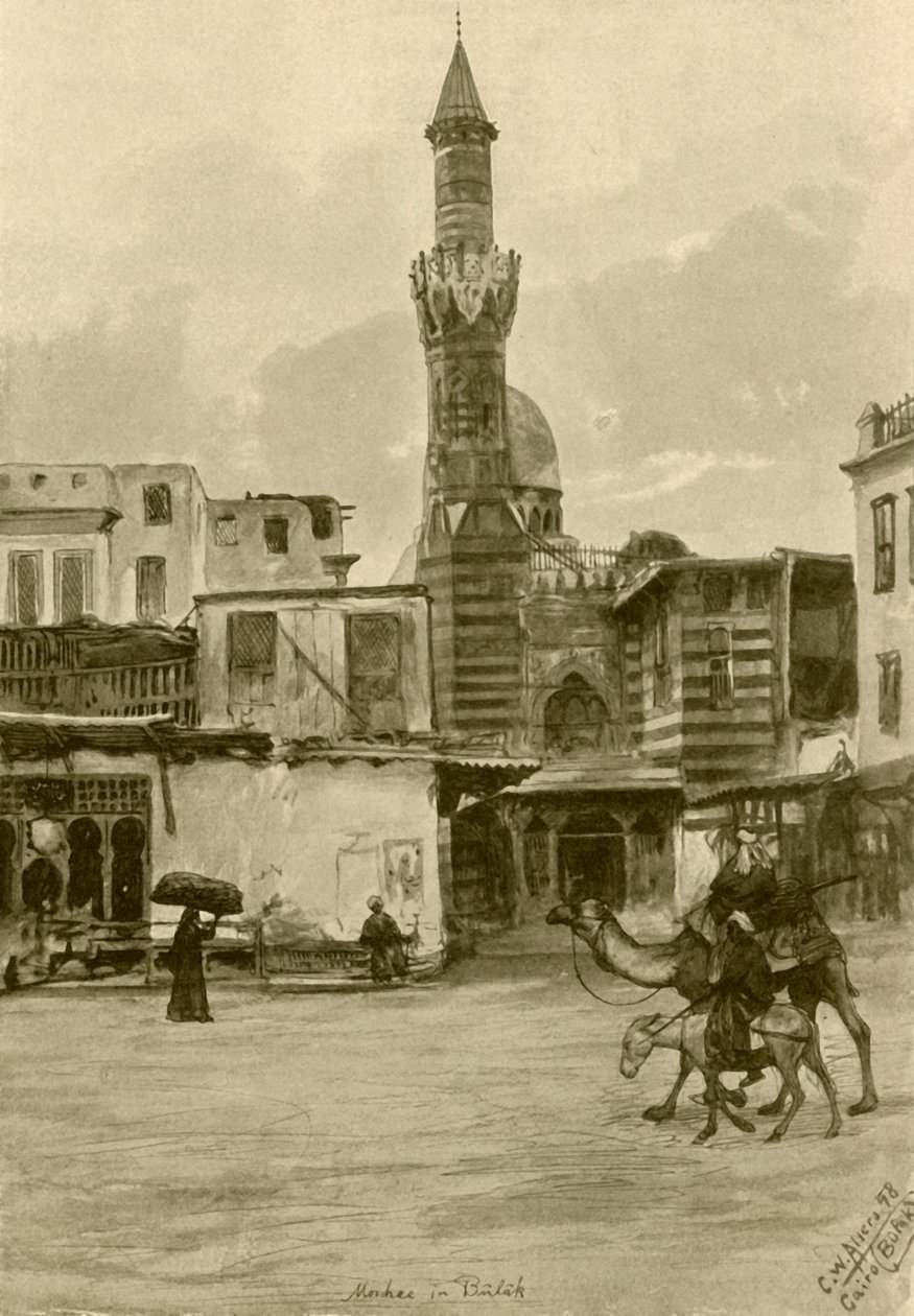 Moskén, Boulaq, Kairo, Egypten, 1898. av Christian Wilhelm Allers