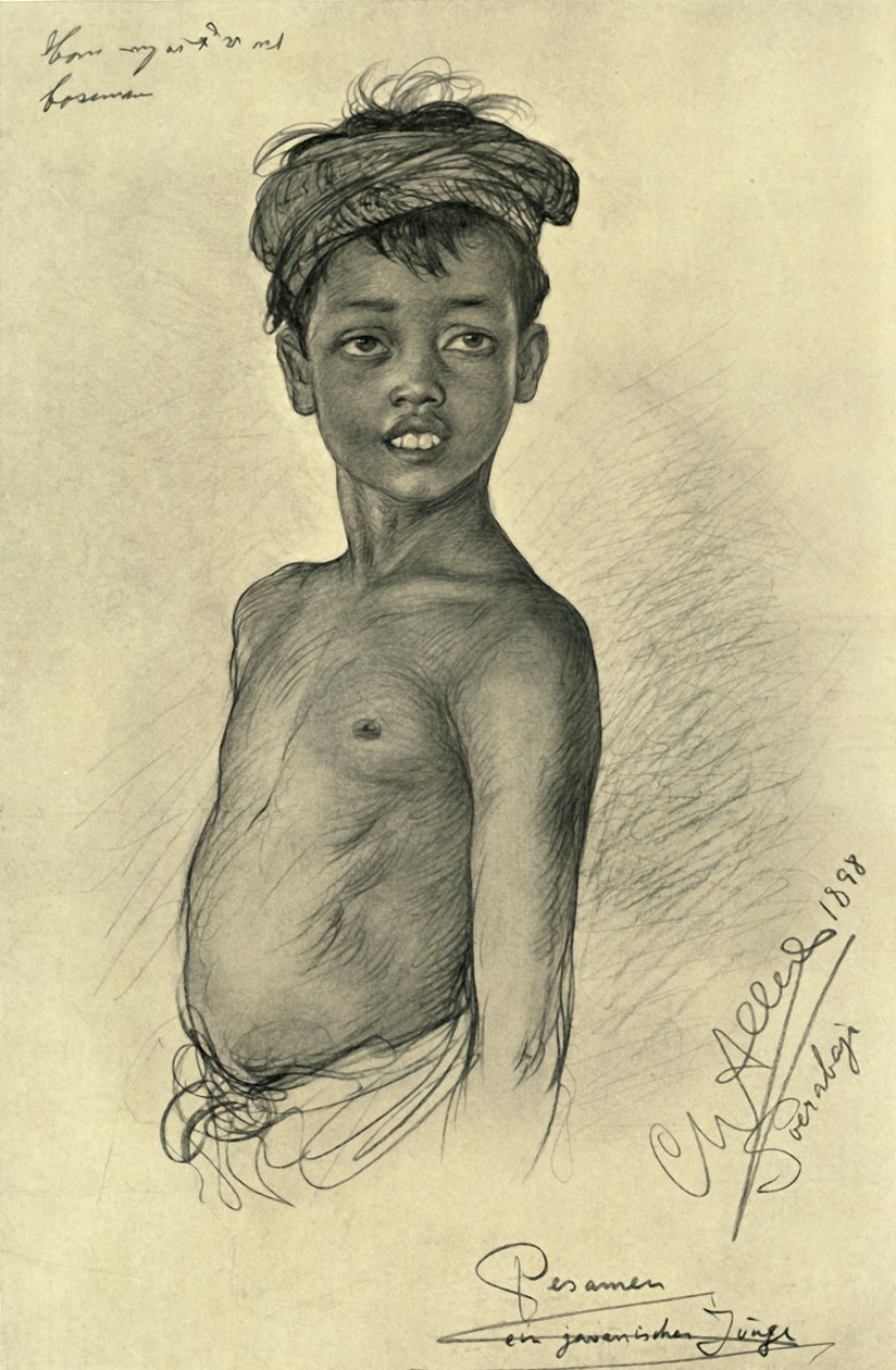 Pesamen - en javanesisk pojke från Surubaya, Java, 1898. av Christian Wilhelm Allers