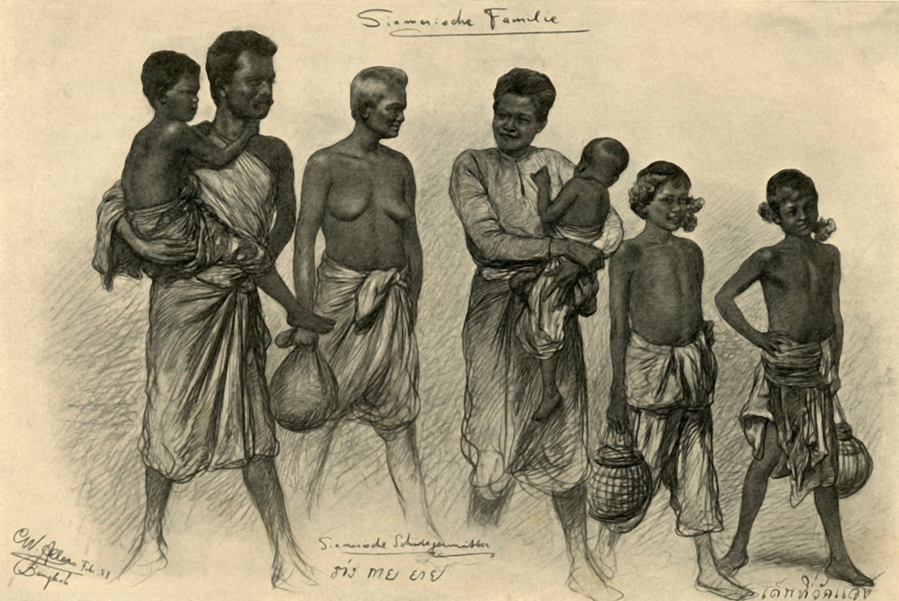 Siamesisk familj, Bangkok, 1898. av Christian Wilhelm Allers