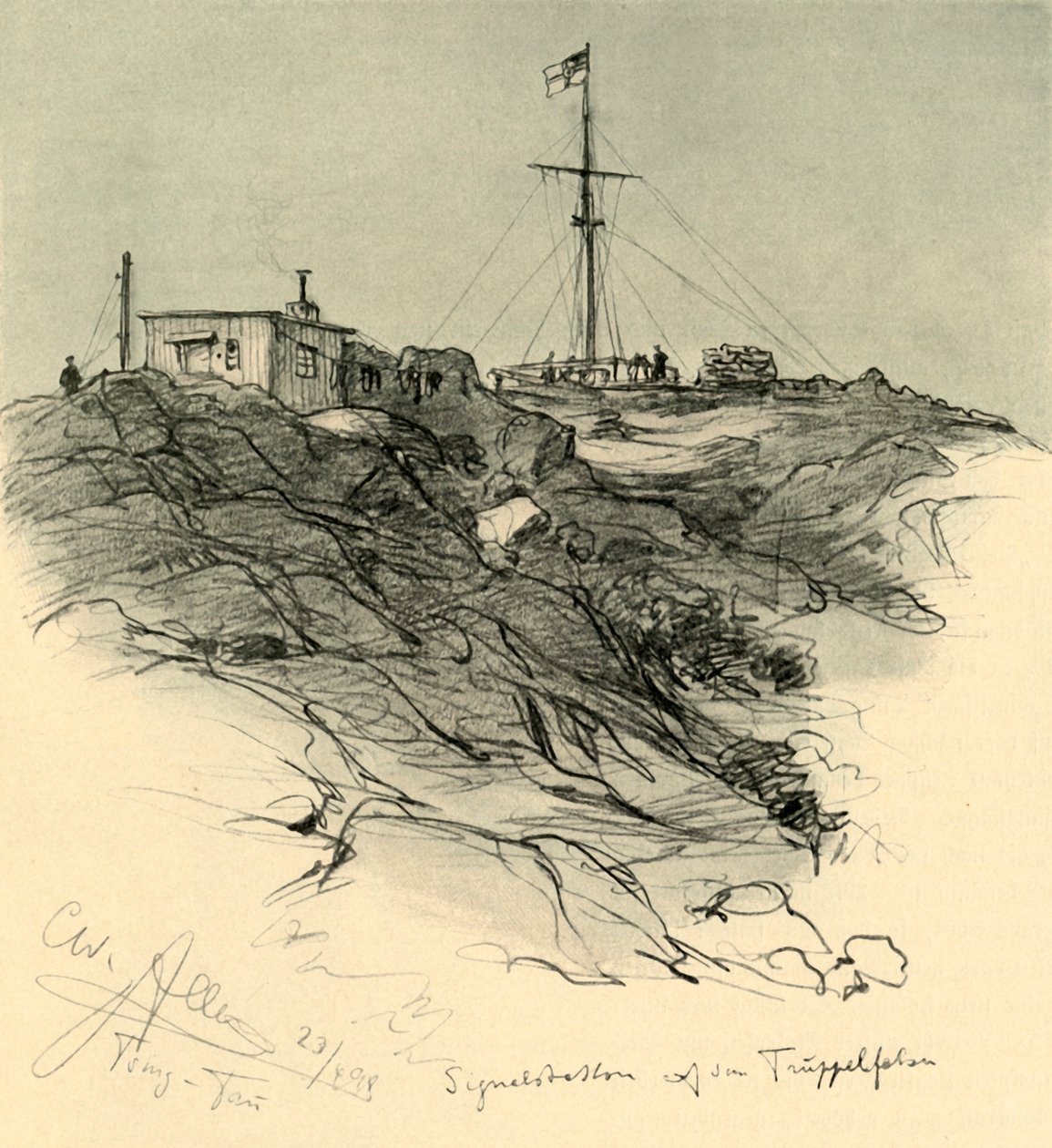 Signalstation, Tsingtao, Kina, 1898. av Christian Wilhelm Allers