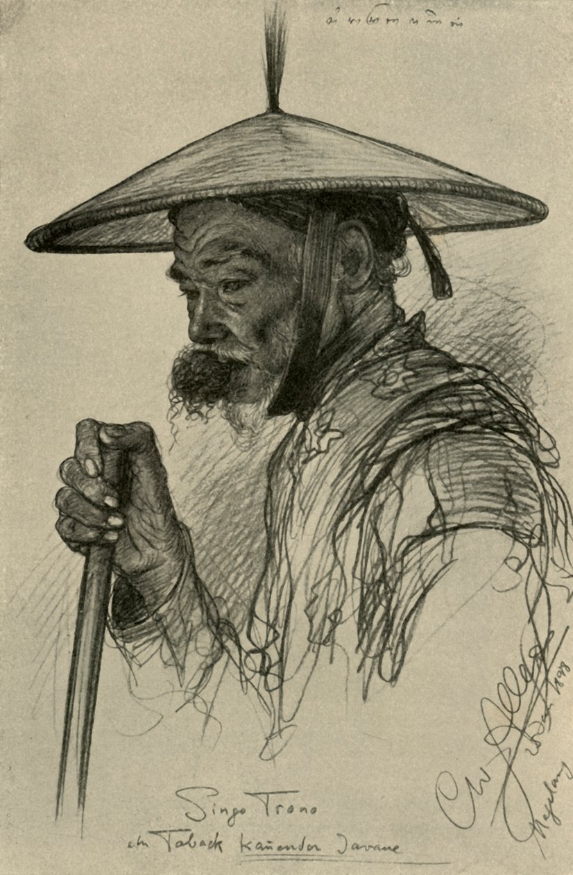 Singo Trono - man som tuggar tobak, Magelang, Java, 1898. av Christian Wilhelm Allers