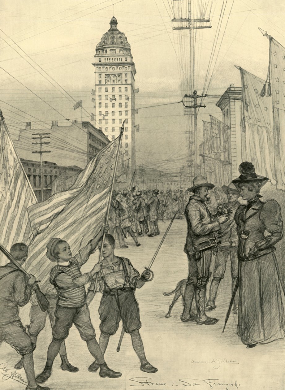 Gatubild i San Francisco, USA, 1898. av Christian Wilhelm Allers