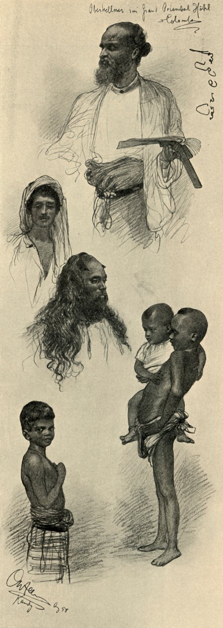 Studier av människor, Ceylon, 1898. av Christian Wilhelm Allers