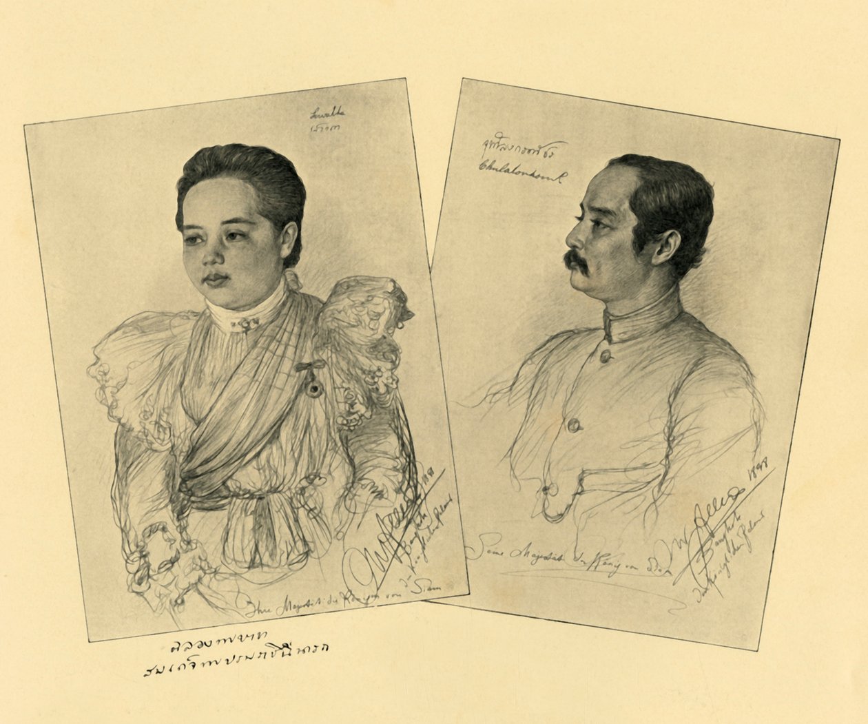 Kungen och drottningen av Siam, 1898. av Christian Wilhelm Allers