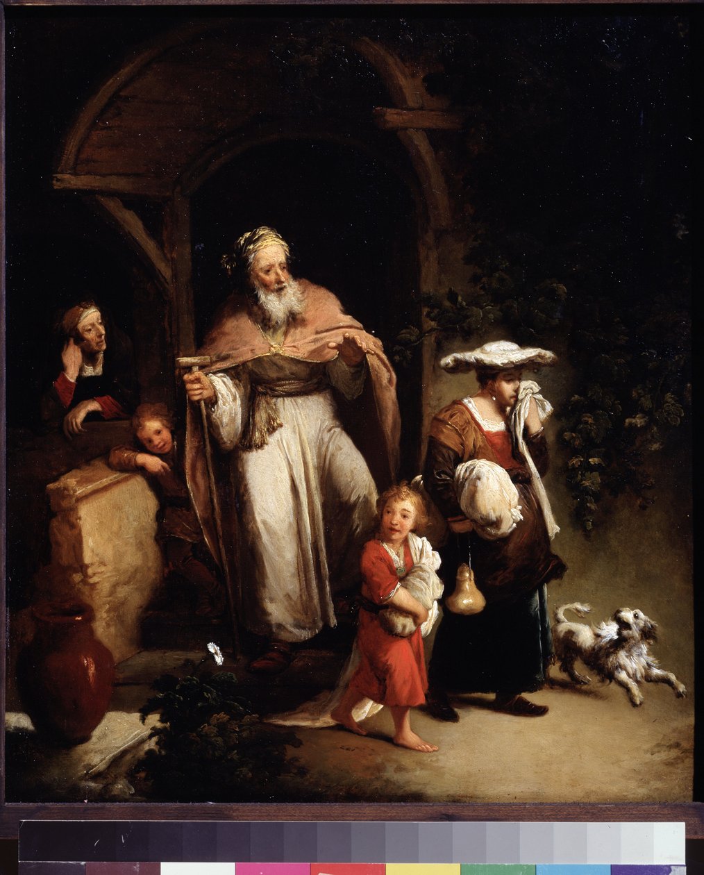 (Utvisningen av Hagar) Ismael är Abrahams första son med Hagar (Hagar), hans hustru Saras egyptiska tjänare. Efter att Isak har fötts drivs Ismael och Hagar bort. Målning av Christian Wilhelm Ernst Dietrich (1712-1774) 1700-talsmusa av Christian Wilhelm Ernst Dietrich
