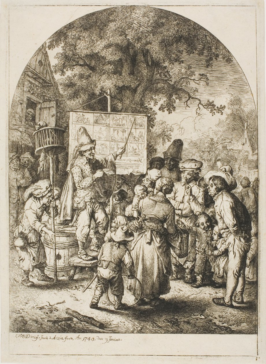 Balladsångerska på en lantlig mässa av Christian Wilhelm Ernst Dietrich
