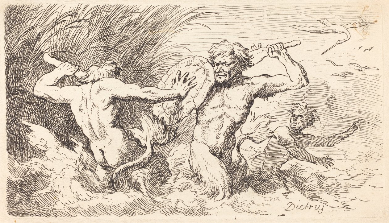 Kämpar mot Tritons av Christian Wilhelm Ernst Dietrich