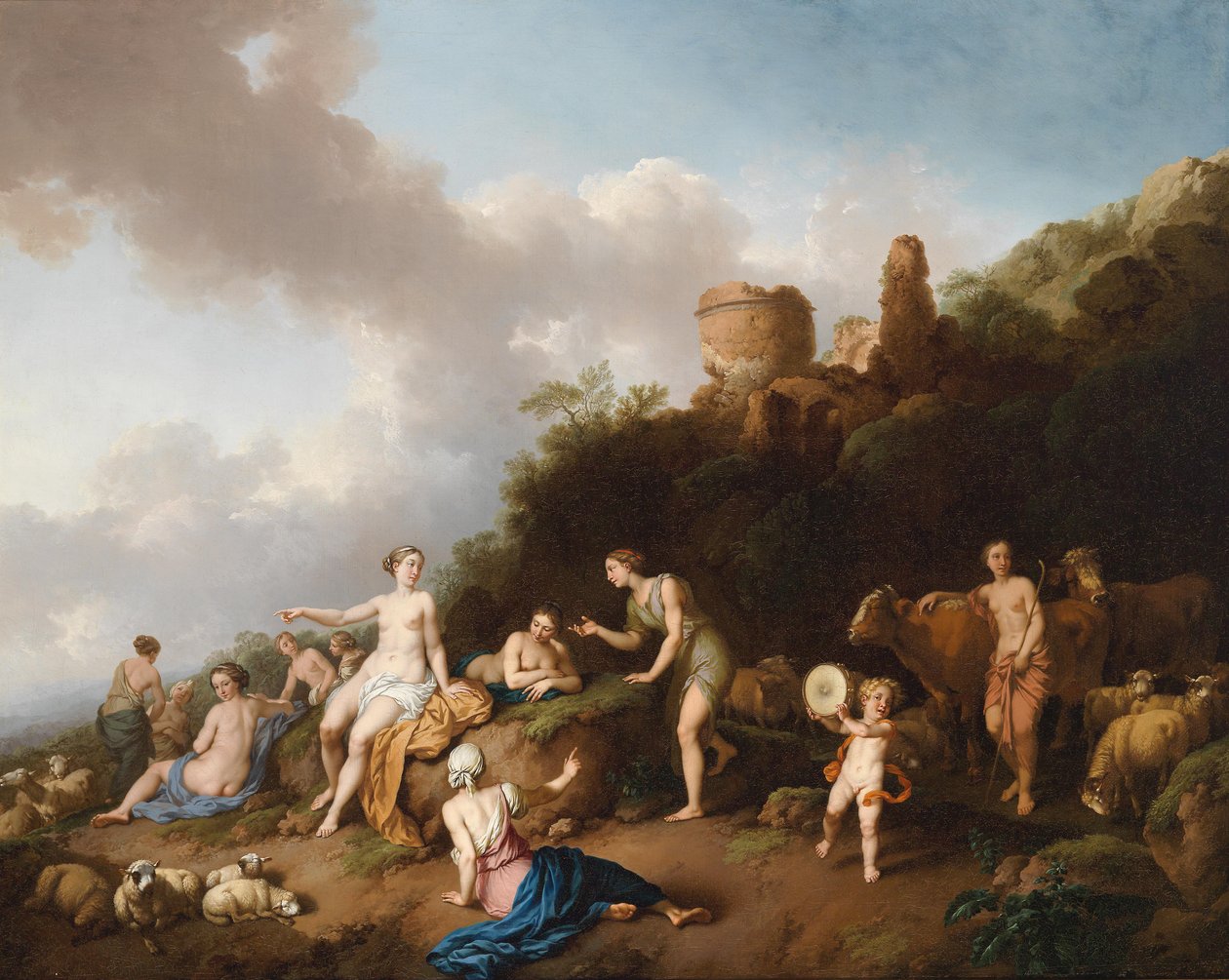 Diana och hennes nimfs av Christian Wilhelm Ernst Dietrich