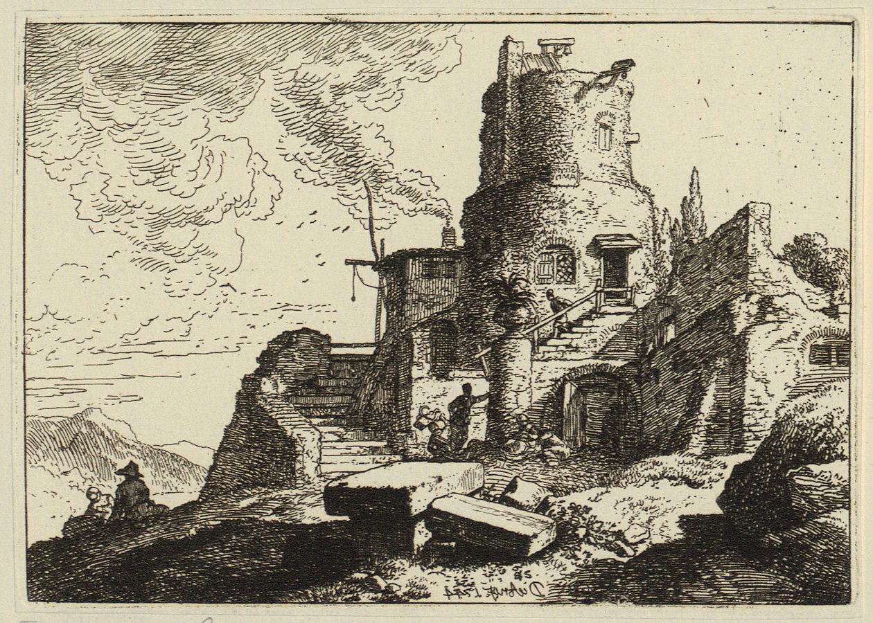 Ett eremitage bland klippor av Christian Wilhelm Ernst Dietrich