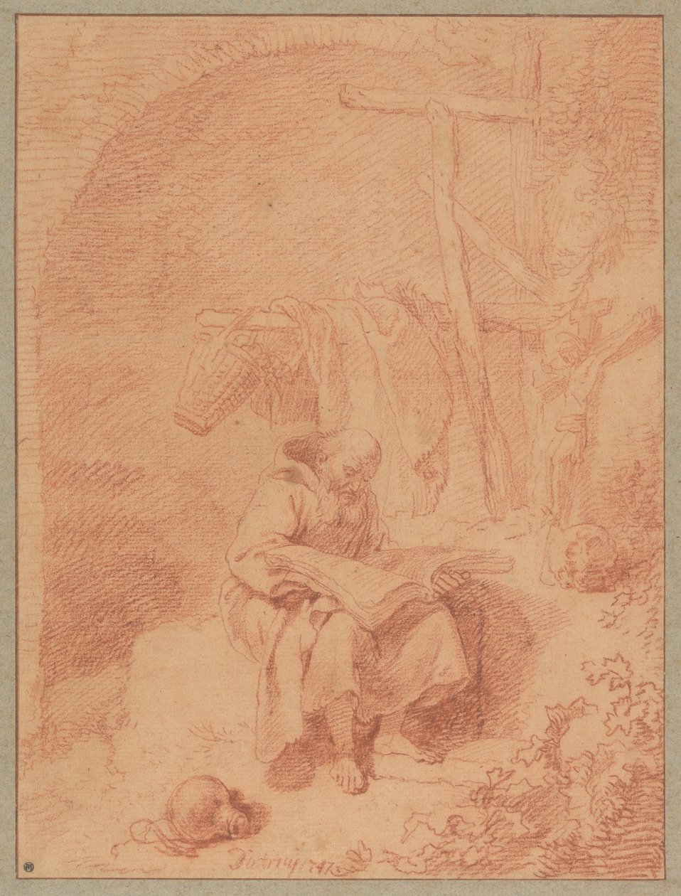 Der heilige Franziskus beim Lesen av Christian Wilhelm Ernst Dietrich