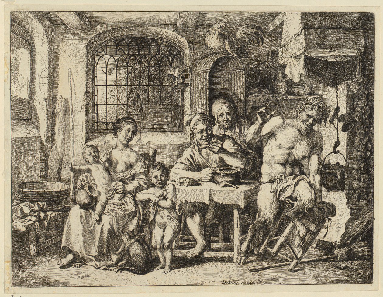 Satyr hos bonden av Christian Wilhelm Ernst Dietrich