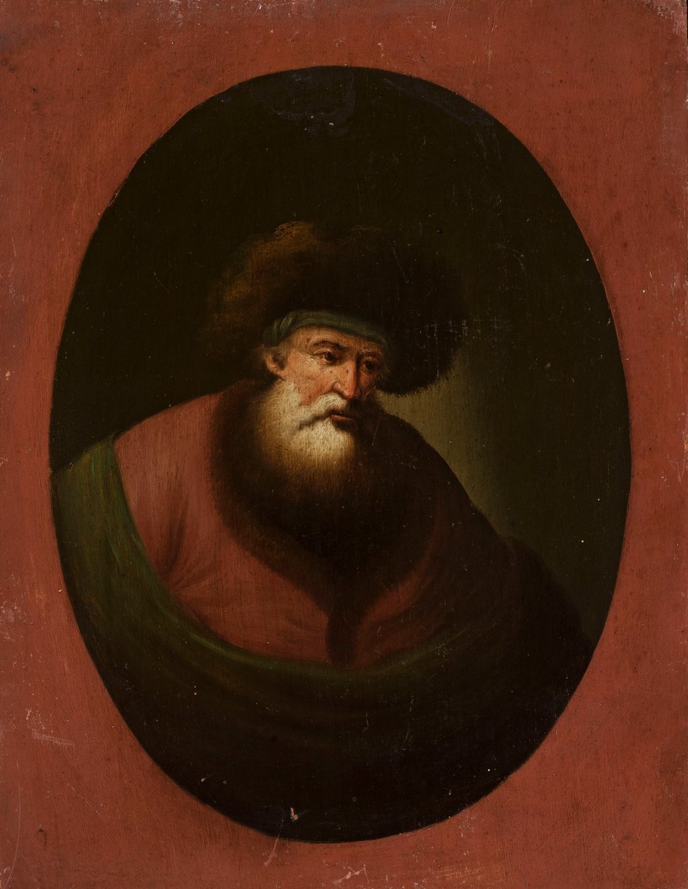 Gammal man med grönt tyg av Christian Wilhelm Ernst Dietrich