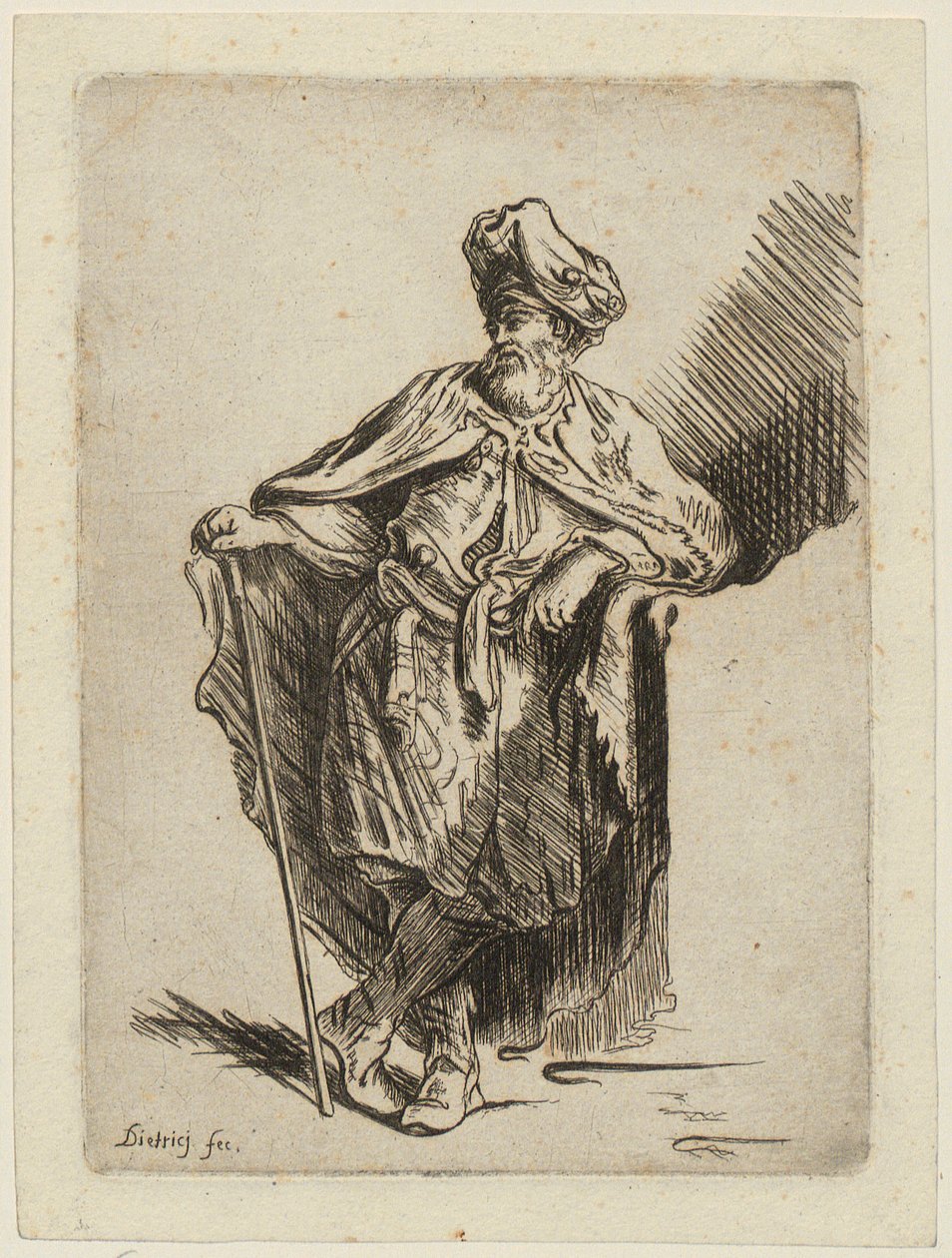 Stående orientalisk kvinna av Christian Wilhelm Ernst Dietrich