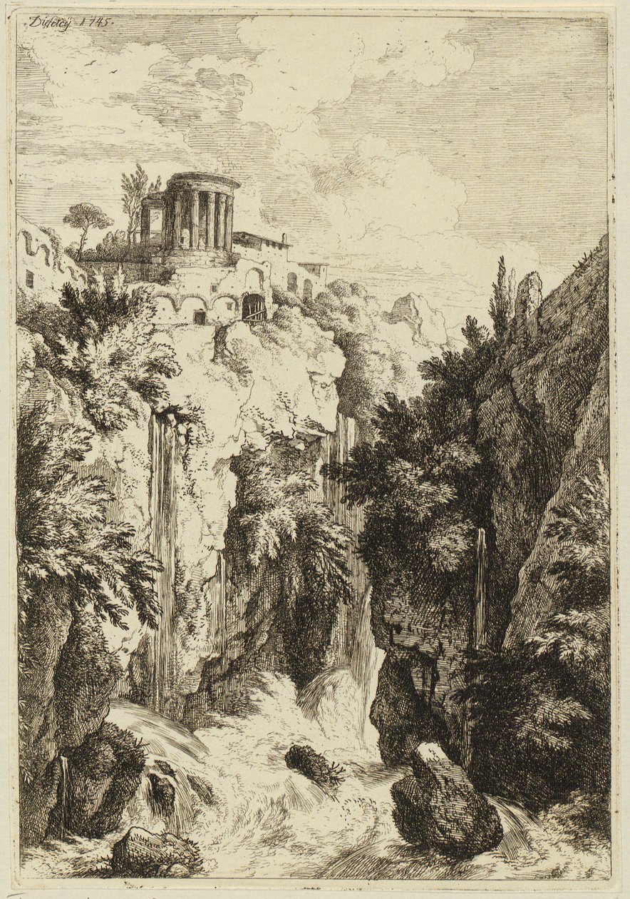 Sibyllans tempel nära Tivoli av Christian Wilhelm Ernst Dietrich