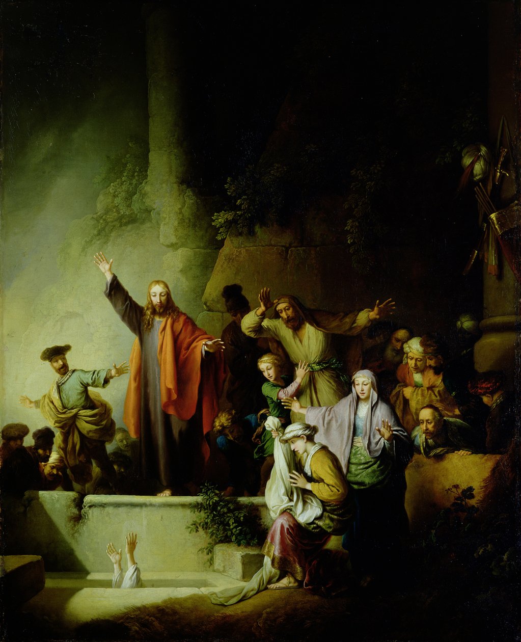 The Raising of Lazarus (olja på duk) av Christian Wilhelm Ernst Dietrich
