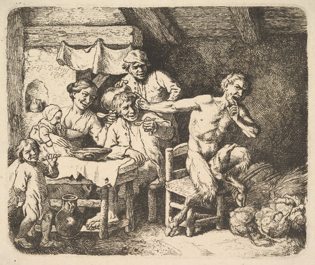Satyren och bonden, 1764. av Christian Wilhelm Ernst Dietrich