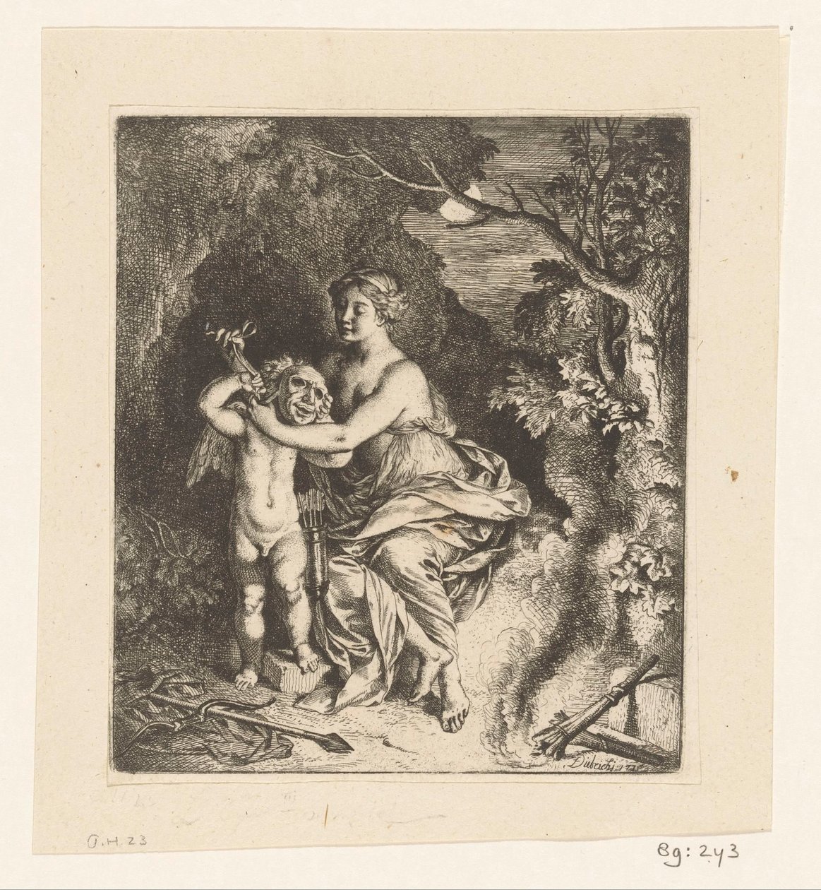 Venus lägger en mask på Amor av Christian Wilhelm Ernst Dietrich