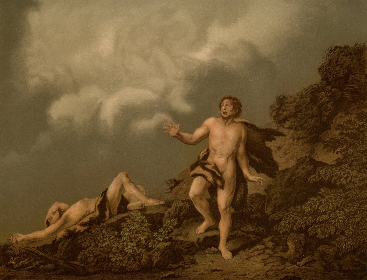 Cains brodermord av Christian Wilhelm Ernst after Dietrich