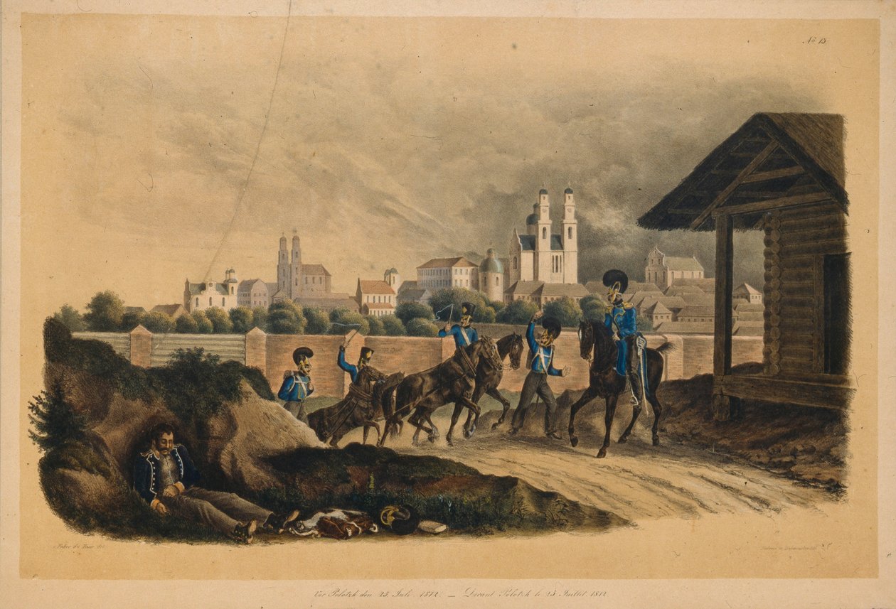 Nära staden Polotsk den 25 juli 1812, 1820-talet av Christian Wilhelm Faber du Faur von