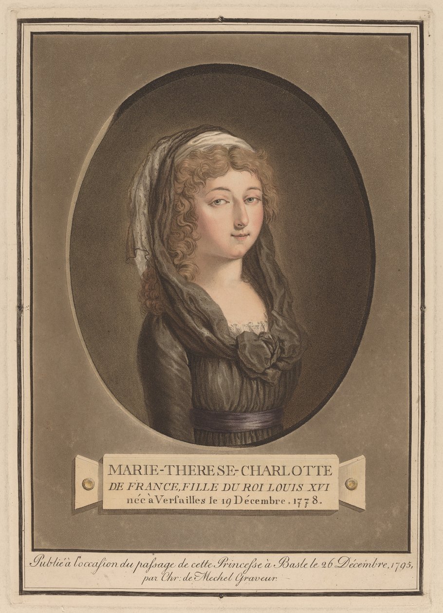 Marie-Thérèse-Charlotte, hertiginna av Angoulême av Christian von Mechel after Antoine François Sergent