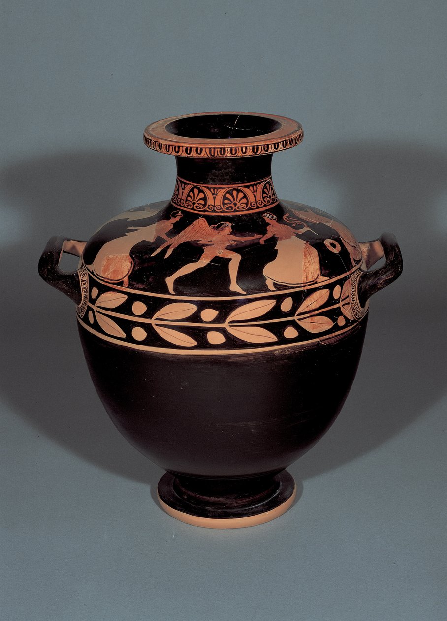 Attic rödfigur hydria föreställande Boreas förföljer Oreithia, 440-430 f.Kr. (lera) av Christie Painter attr. to Christie Painter attr. to