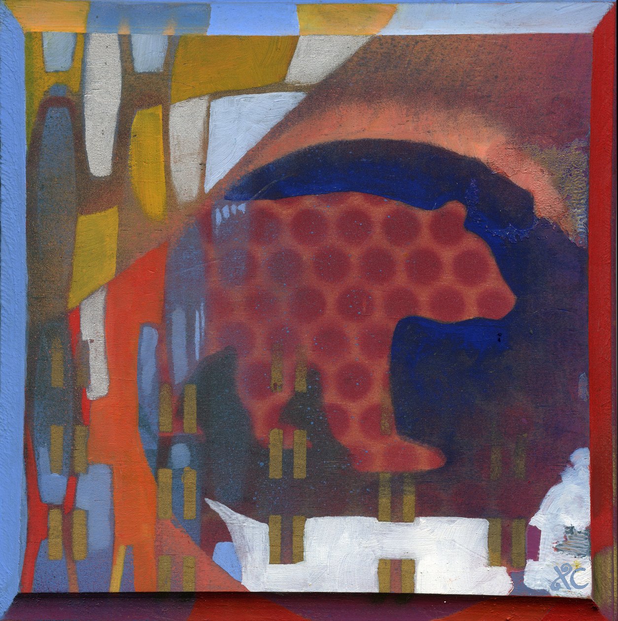 Bear, ca 2008 (akryl på träpanel) av Christina Saj