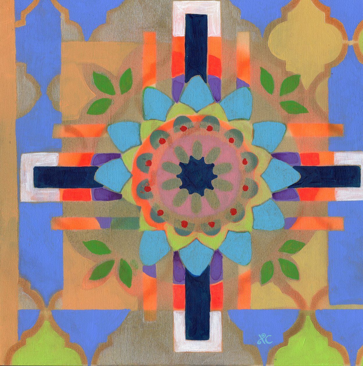 Meditation 25, ca 2017 Akryl på pannå av Christina Saj
