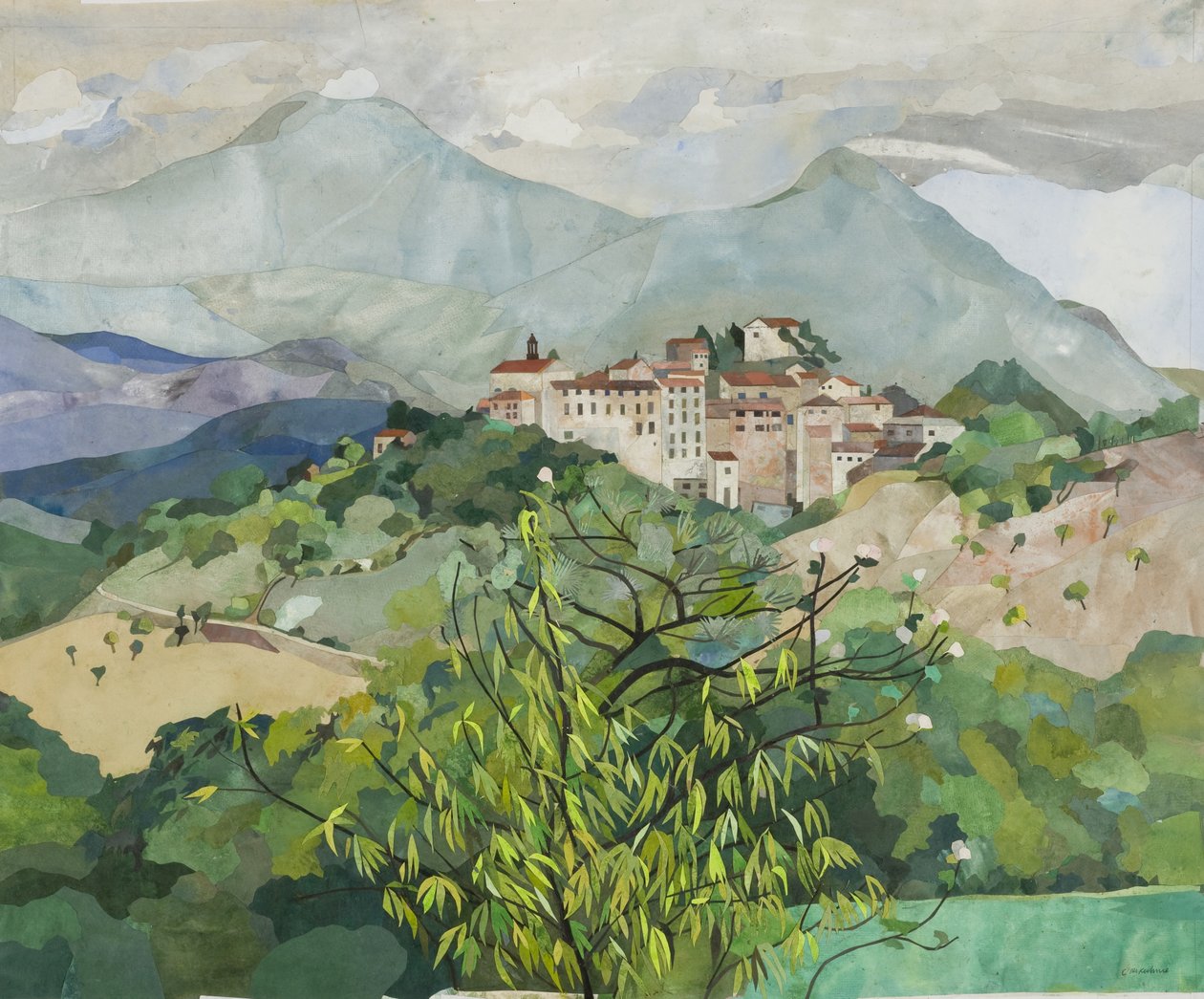 Amelias restaurang, 2013 (akvarellmålat papperscollage) av Christine McKechnie