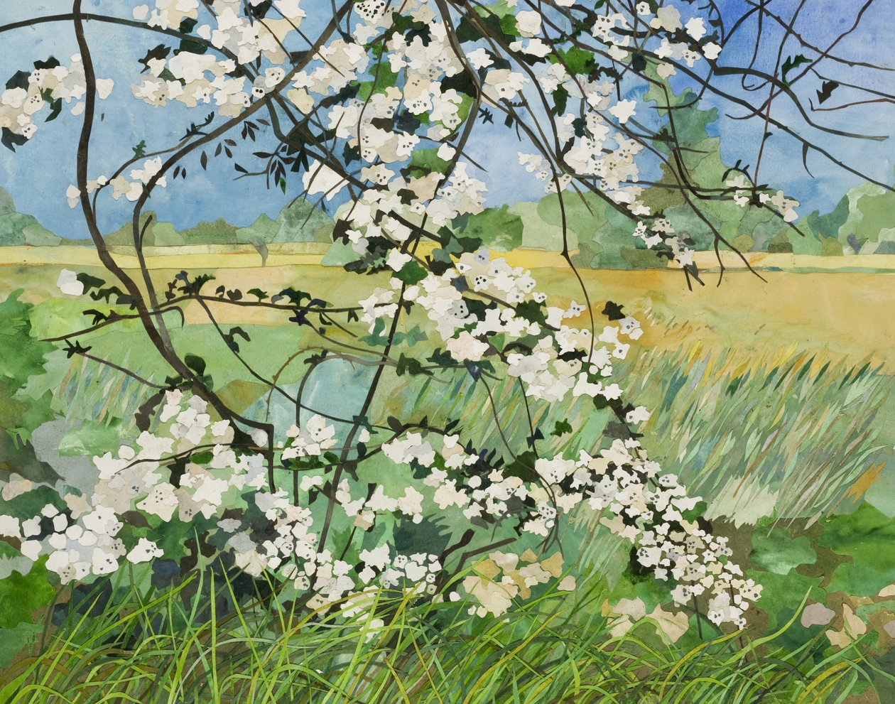 Blossom Tree, 2015 (akvarellmålat papperscollage) av Christine McKechnie
