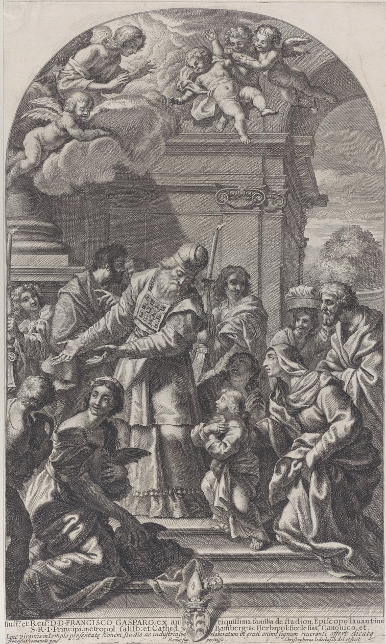 Presentationen av jungfrun i templet, 1670-80. av Christof Lederwasch