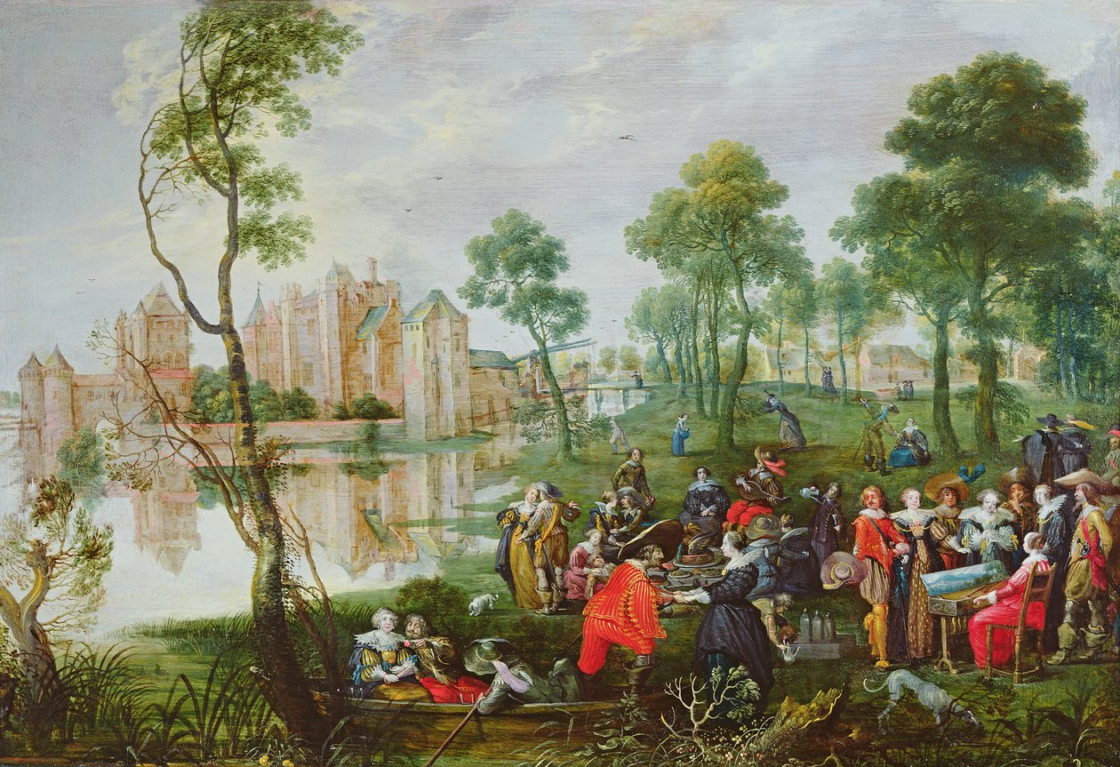 Picknick i en park av Christoffel Jacobsz van der Lamen