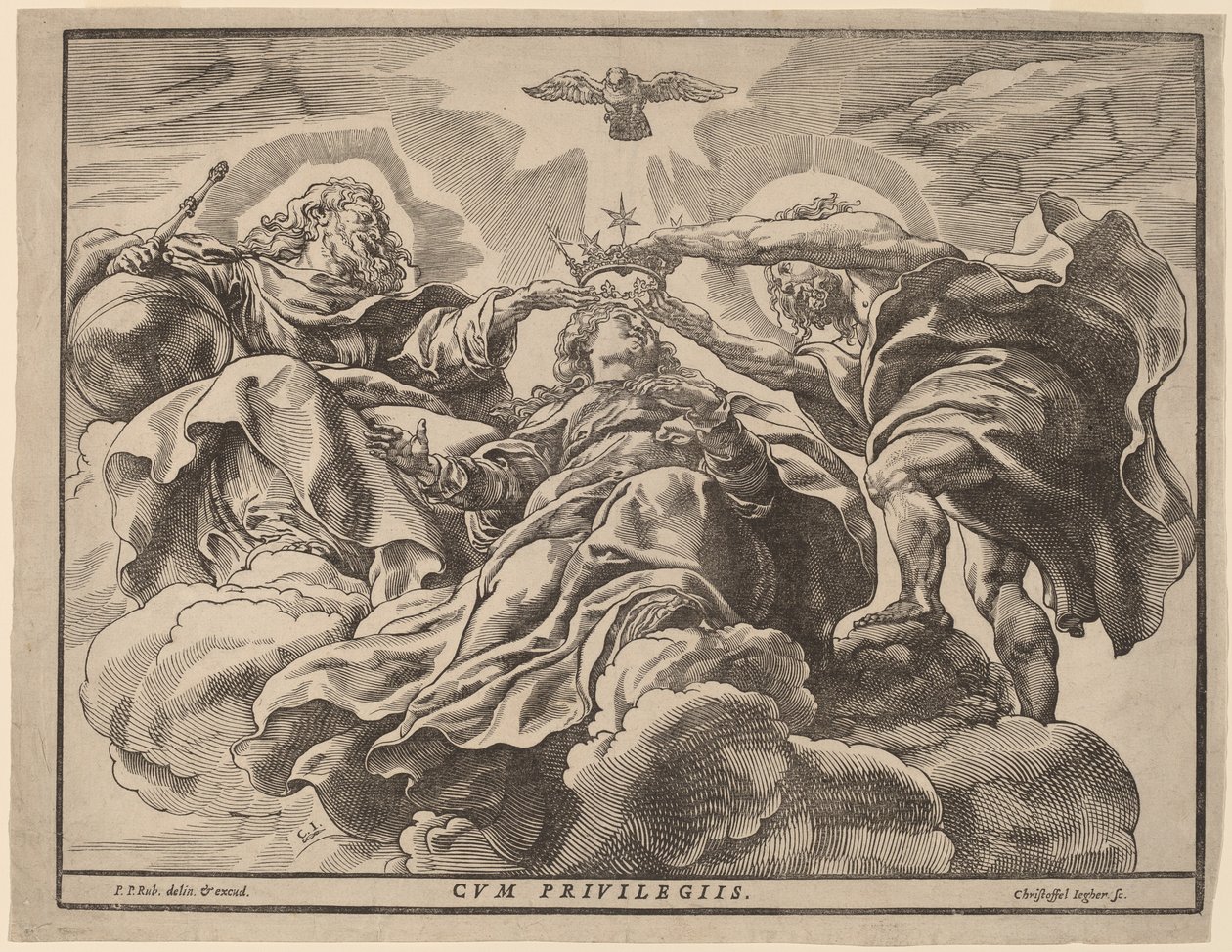 Jungfruns kröning av Christoffel Jegher after Sir Peter Paul Rubens