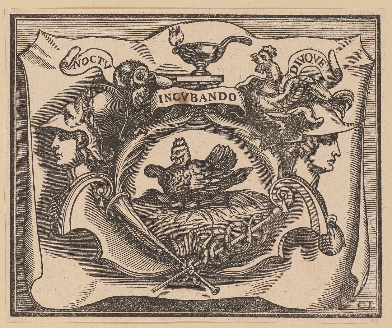 Vinjett för titelsidan för C. Peregrine, Princes of Holland and Zealand av Christoffel Jegher after Sir Peter Paul Rubens