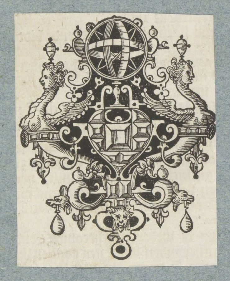 Prydnad med ädelstenar och himmelskt klot av Christoffel van Sichem (II) (possibly)