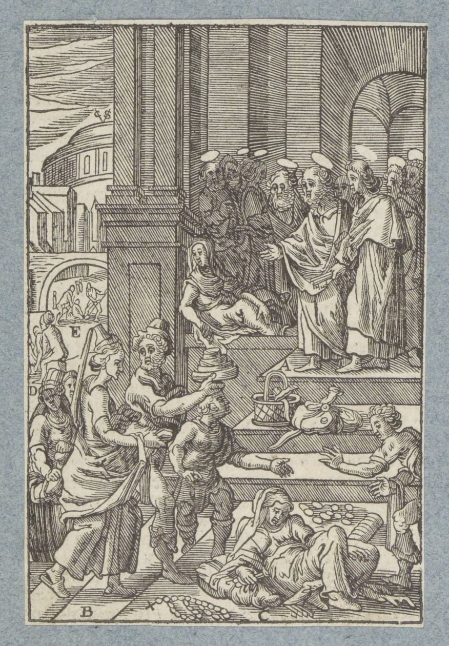Ananias och Saffira av Christoffel van Sichem (II)