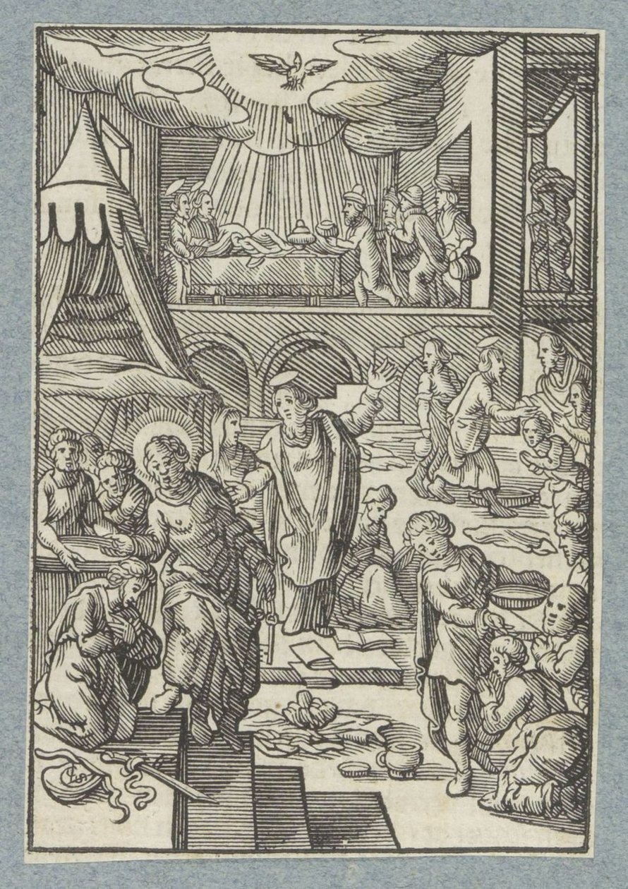 Apostlar döper nya troende i Jerusalem av Christoffel van Sichem (II)