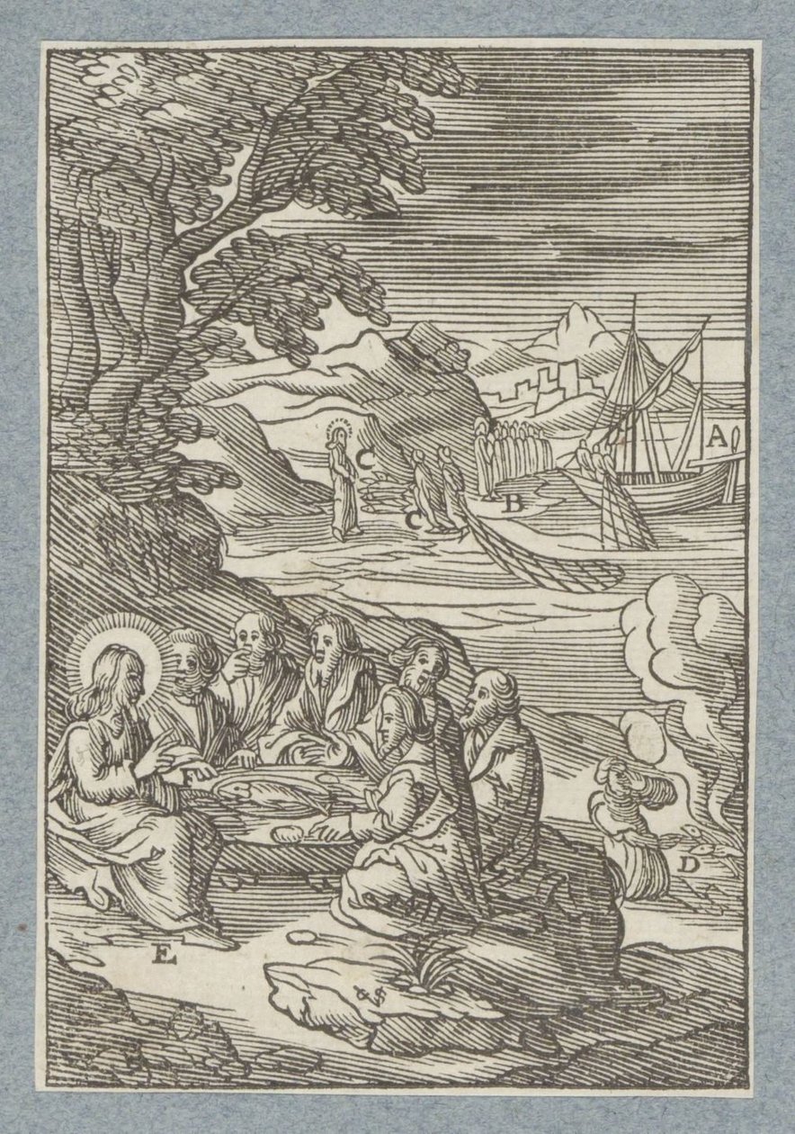 Kristus ger himlens nycklar till Petrus av Christoffel van Sichem (II)