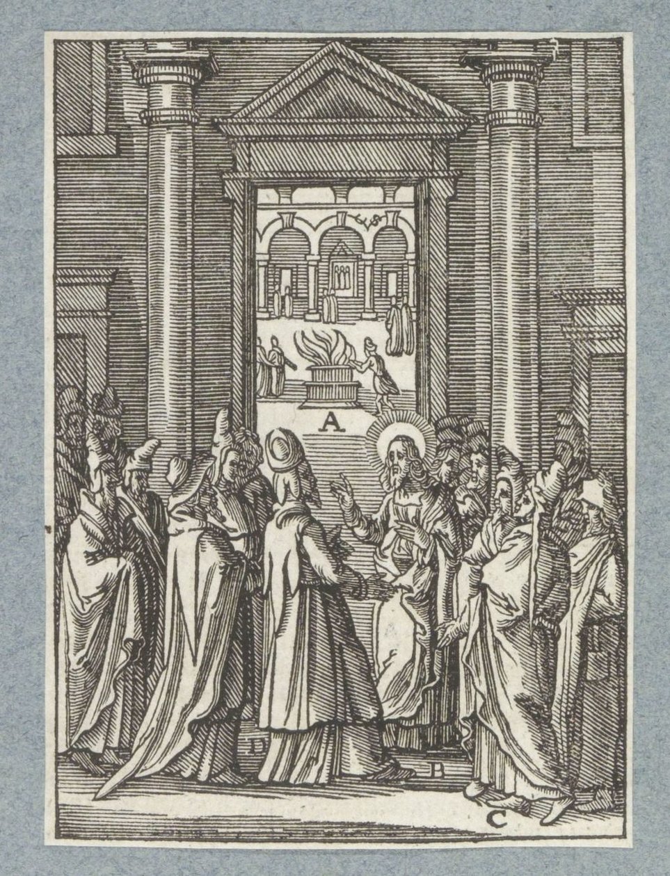 Diskutera med sadducéerna och fariséerna av Christoffel van Sichem (II)